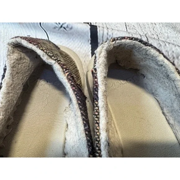 Sanuk Donna Camo Chill Slip On Loafers Faux Fur Lined Earthy Multi Color - Picture 3 of 14